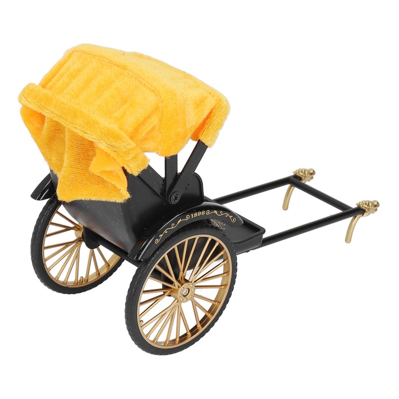 Retro Rickshaw Model Exquisite Details Nostalgic Alloy Simulation Rickshaw Toy