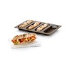 Lekue 4 Cavity Micro Perforated Mini Baguette Baking Pan, Brown