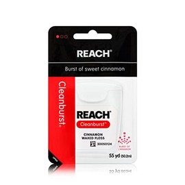 Reach Cleanburst Hilo dental encerado, cuidado bucal, sabor a canela, 55 yardas