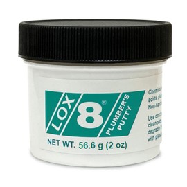 Fluoramics Lox-8 Plumbers Putty, 2 Oz Jar, Clear, High Viscosity, Chemical-Resistant, Waterproof, Metal, Plastic, Ceramic, Porcelain Compatible, Superior Performance