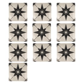 Sarini 10PcsTile Stickers, Apply To Tile Around Fireplace, Stick And Peel Backsplash, Black And White Tile Stickers, Waterproof Backsplash