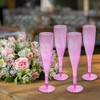 Homy Feel Pink Glitter Plastic Pink Wine Glasses 30 Pack,