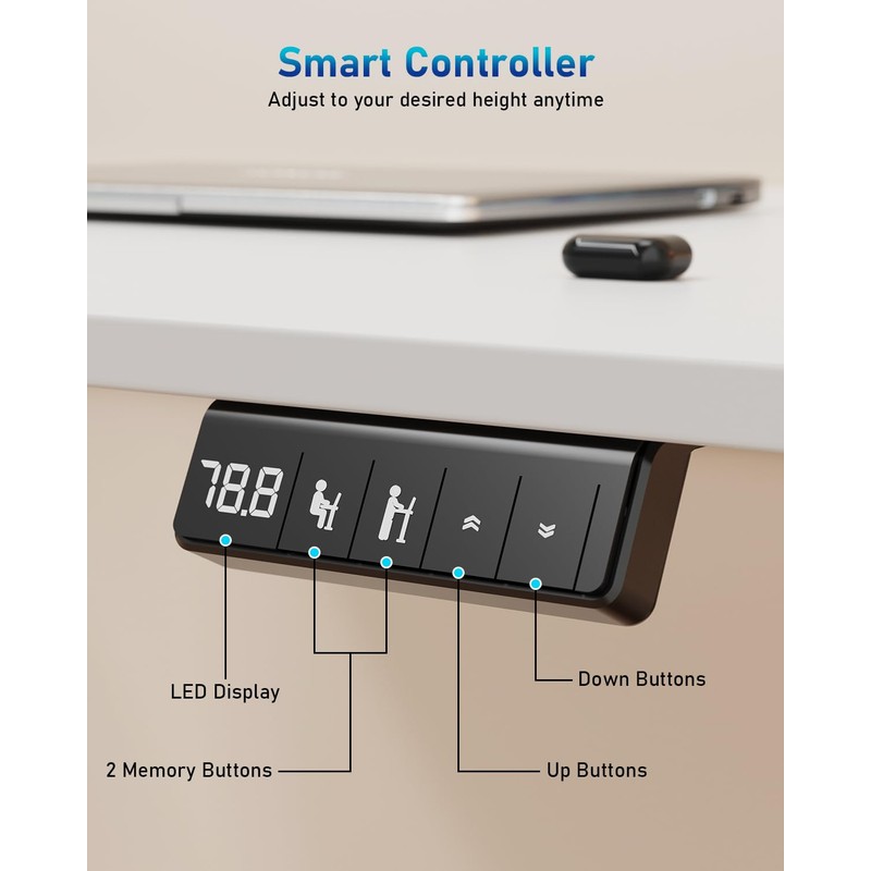 Xyndyx Small Height Adjustable Electric Standing Desk, 31.5" x 23.6"