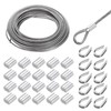 sourcing map 98FT Stainless Steel Cable Railing Kit, 1/8" Silver