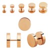Fake Plugs Rose Gold Set of 2 Piercing Ear Stretcher