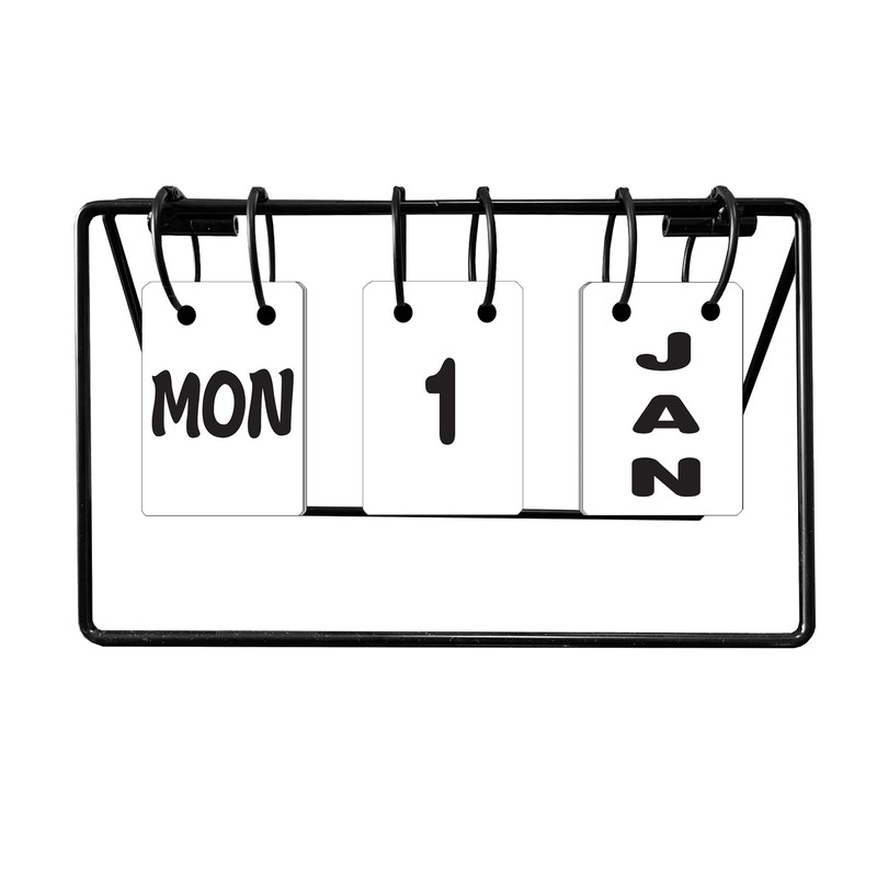 Foldable & Reusable Metal Flip Calendar - Large Display Daily