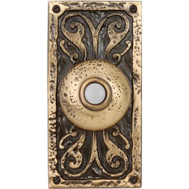 Craftmade PB3037-BB Designer Surface Mount Lighted Doorbell LED Push Button, Burnished Brass (5.25"H x 2.63"W)