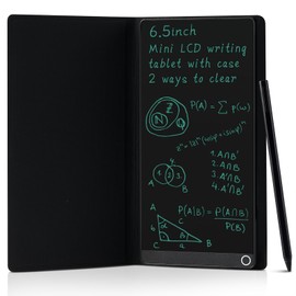 LCD Writing Tablet for Adults: 6.5 Inch with Leather Case Full Screen Reusable Digital Notepad Portable Use for Office Study Teaching