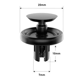 forToyota Push-Type Retainer Clips 90467-07201, Black Plastic Trim Fasteners, Pack of 25