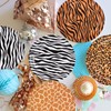 Pack of 64 Safari Plates 9 Inch with Animal Print,Plates