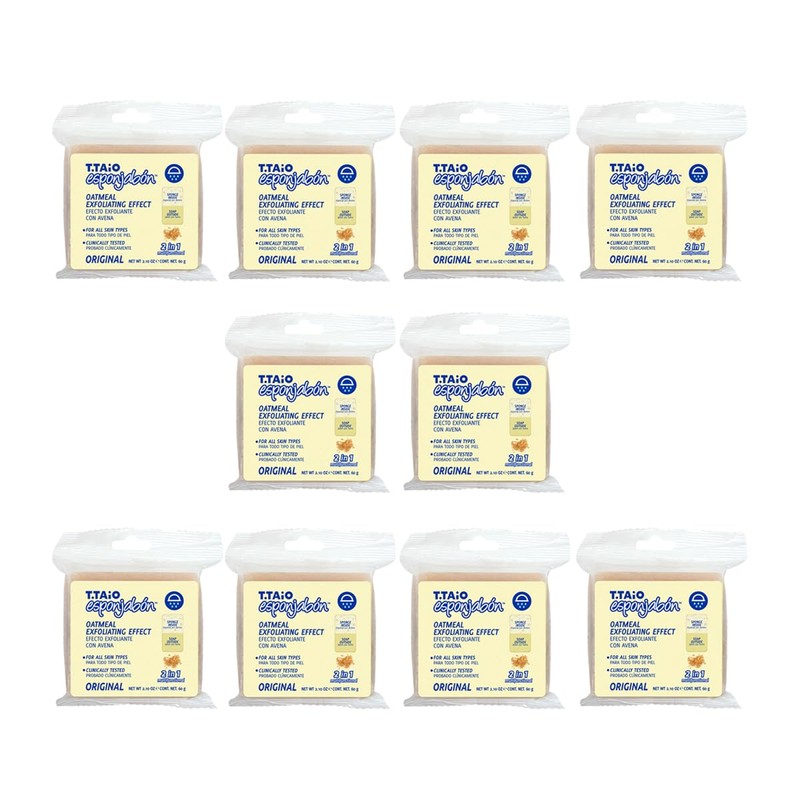 10 Piezas Esponjabon Avena Exfoliante Esponja Jabón 2 en 1