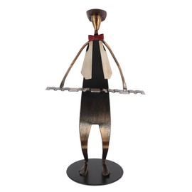 Piano Player Figurine Stable Base Elegant Decorative Metal Musical Statue Ornament for Desk Shelf Wine Cabinet