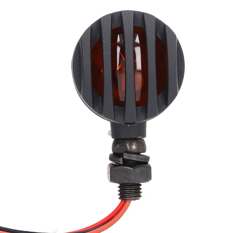 Pair Motorcycle Turn Signal Light with Grill Cover 3 Wires