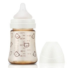 Grosmimi PPSU Baby Bottle, BPA Free (6oz Bear_White)
