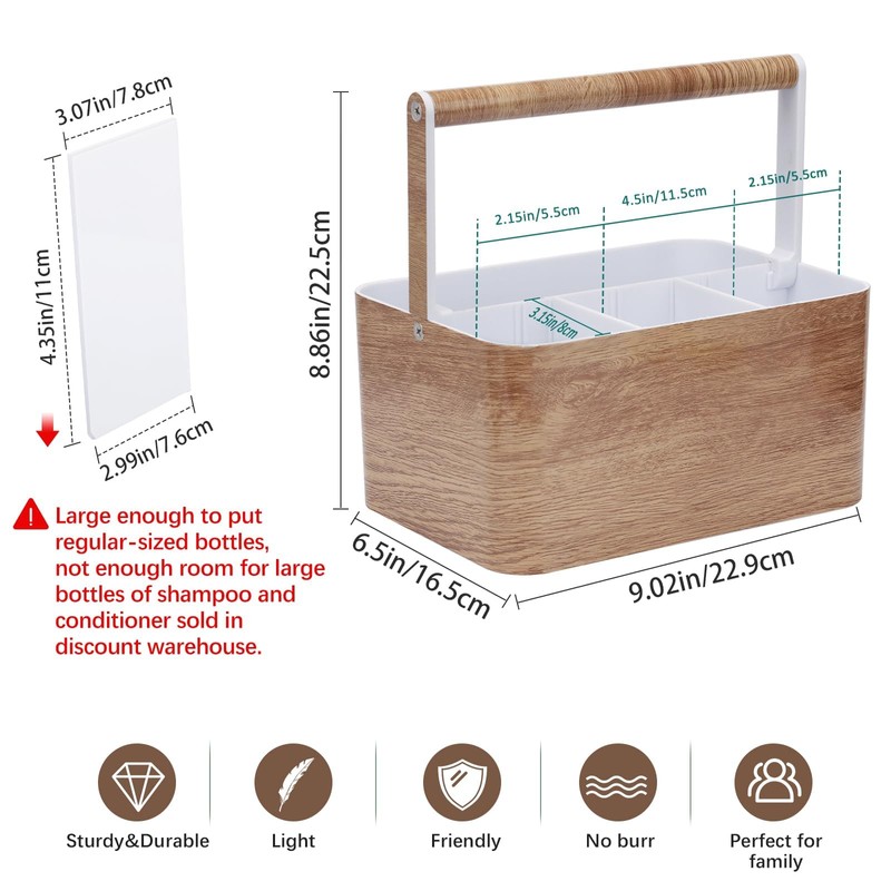 BYUNER Shower Caddy Portable for College: Devided Bathroom Caddy Shower