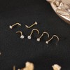 SYLWIA 14K Real Gold Nose Studs 18g, L Shaped Nose