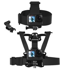 TELESIN° Chest Mount Harness Head Mount Strap Chesty Kit, Compatible with for GoPro Hero 13,12,11,10,9,8,7,6,5,4, Session 3+, 3, 2, 1, Hero (2018),Fusion,DJI Osmo Action Cameras
