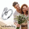 CUPENDA Just Breathe Ring Sterling Silver Lotus Cross Just Breathe