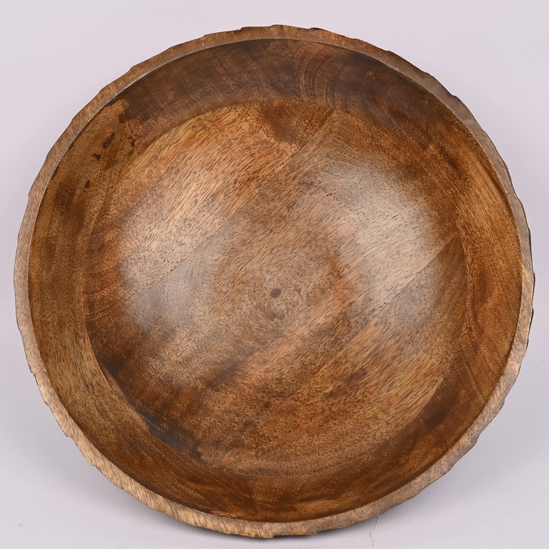 EDHAS Mango Wood Decorative Wooden Bowl Hand Carved Home Decor