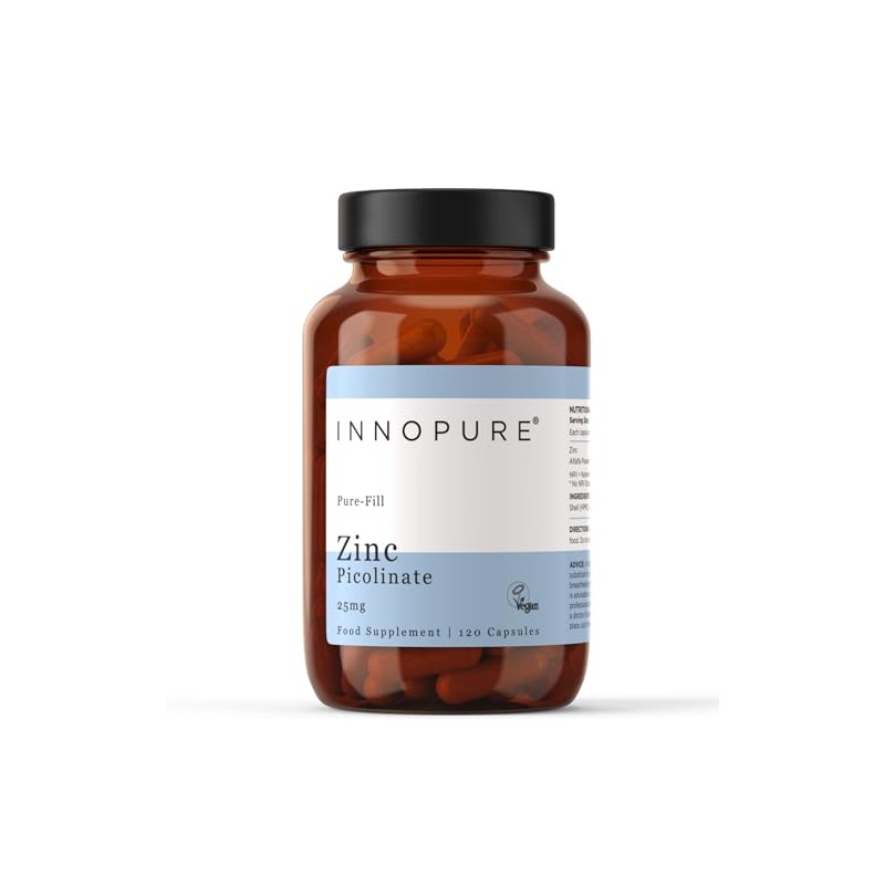 INNOPURE Zinc Picolinate Capsules 25mg, Pure-Fill (No Fillers or Binders)
