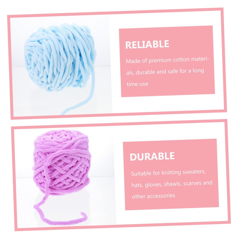 LALAFINA Woolen Scarf Hat Yarn 4 Rolls Cotton Yarn Perfect