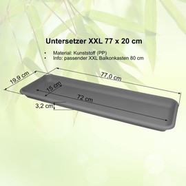 MePla - XXL Coaster, 77 cm, Anthracite, Weatherproof Stable Coaster Made of UV-Resistant Plastic