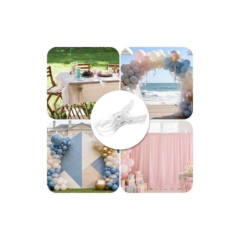 PUGPIU 10 Pack Balloon Arch Clips for Backdrop | Plastic