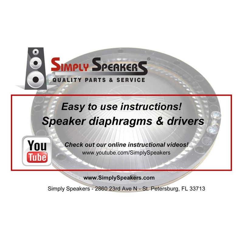 SS Audio Diaphragm Compatible with JBL 2412H, 2412H-1, 2413, JRX,