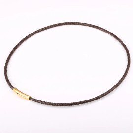 4mm/6mm Man-made Leather Necklace Choker for Men Boys Red Black Brown Braided Rope Chain Male Push Clasp Jewelry GiftsColor: 4mm Brown UN151, Length: 24inch 60cm