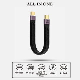 YoungSelly Short-line(2/5FT) USB C to Type C Cable,Support Thunderbolt 4/3,USB 4, PD 100W Quick Charge,8K 4K Display,40Gbps Data Transfer Sync. Transfer for External Docking,MacBook,Phone