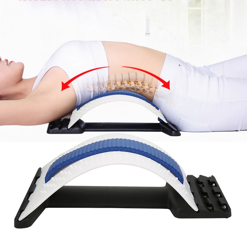Spine Corrector Waist Lumbar Vertebra Stretching Traction Massager Relieve Support