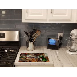 Caroline's Treasures DAC3295LCB Cookies with Santa Claus Father Christmas Glass Cutting Board Large Decorative Tempered Glass Kitchen Cutting and Serving Board Large Size Chopping Board