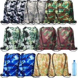 14 Pieces Boy Drawstring Bag Camo Party Favor Bags Camouflage Drawstring Bag Paintball Camping Birthday Party Supplies Goodie Camouflage Drawstring Travel Bags Pouch Sacks for Candy Party Favors