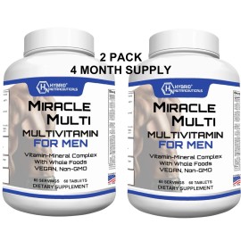 Multivitamínico para Hombres, Multivitaminas Diarias para Hombres con Probióticos No OGM, Paquete de 2