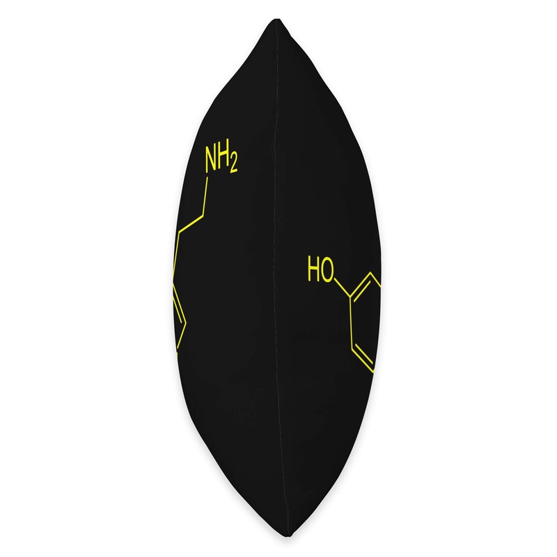 Serotonin Molecule Throw Pillow, 18x18, Multicolor