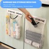 Wall-Mounted Trash Bag Organizer – White Mesh Storage Holder for