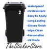 Pack of 5 5cm/2" Waterproof House Number Wheelie Bin Stickers