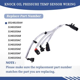 Knock Oil Pressure & Temp Sensor Wiring Fit for 2011-2017 Dodge Charger Journey for Chrysler 200 300 for Jeep Grand Cherokee Replace 5148105AF 5148105A