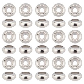 PH PandaHall 35pcs 304 Stainless Steel Stopper Beads Spacer Rubber O Rings Insert Rubber Anti S Locating Ring for DIY Bracelet Necklace Jewellery Making Accessories