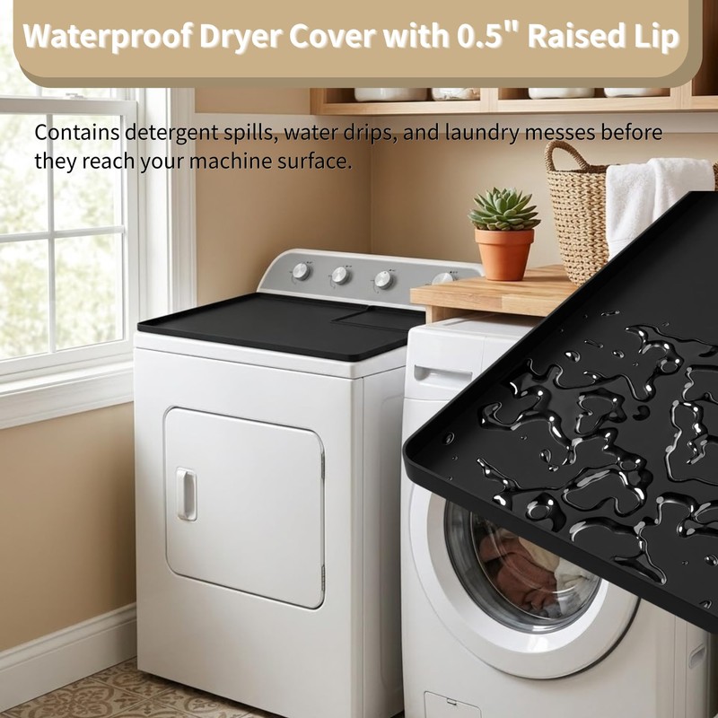 Nyoria Dryer Top Protector Mat with Lint Trap Hole Cut