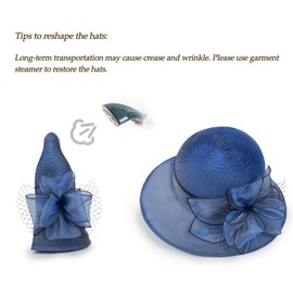 Kentucky Organza Derby Fascinator Sun Hats for Lady Women Party Wedding Bowler Hat with Decorative Flower