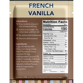 Double Donut French Vanilla Hot Chocolate Mix Packets, Flavored French Vanilla Hot Cocoa Mix, 18 Count