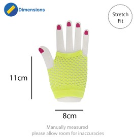 Komonee Yellow Short Fishnet Hand Gloves Fingerless Party Fancy Dress Tutu Rave Hen Night (SFG05)