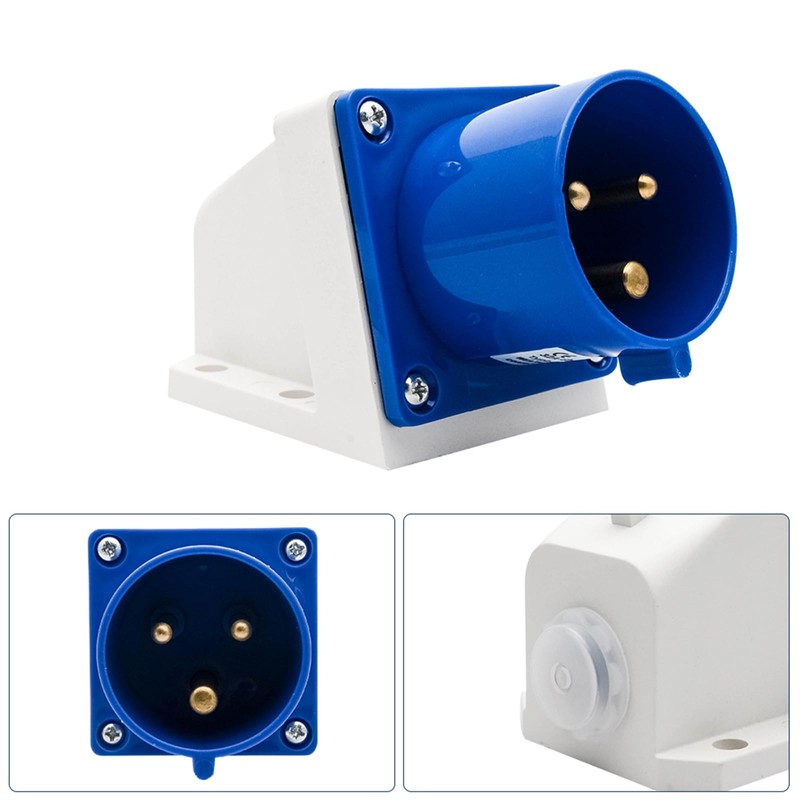3 Pin Blue Industrial Plug IP44 32A 240V Replacement Plugs