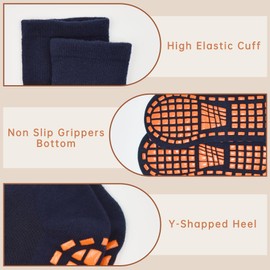 SkiBeaut Men Grips Non Slip Socks Grippers Yoga Tile Wood Floors Anti-Skid Pilates Man Barre Bikram Fitness Hospital Slipper Socks 3 Pairs