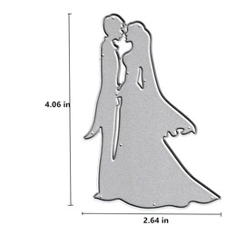 Wedding Bride Groom Ceremonial Dress Cutting Dies, Lover Die Cuts Metal Embossing Stencils Template Mould for Card Scrapbooking and DIY Craft Album Paper Card Decor