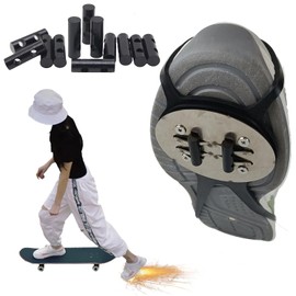 Skateboard Friction Spark Pad Shoe Surfboard Sole Flint Boot Cover Adjustable Longboard Footwear Sliders ​Plate Patinetas Accessory Outdoor Tool (1*Shoe Cover + 4*Flint Pad)