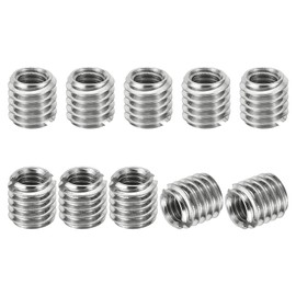 PATIKIL Thread Adapter Sleeve Reducing Nut M6 x 1 Male Thread to M4 x 0.4 Female Thread Repair Insert Nut Screw Reducer Conversion Stainless Steel Connection Element 6 mm Pack of 10