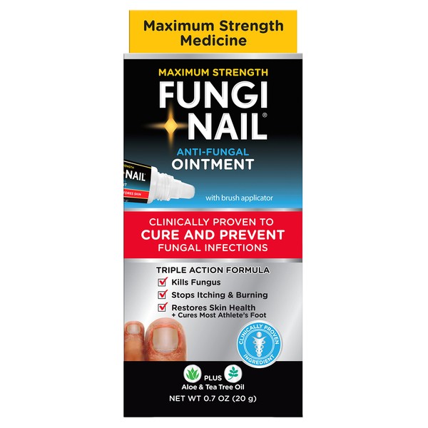Fungi Nail Anti-Fungal Ointment, Kills Fungus That Can Lead to Nail & Athlete’s Foot with Tolnaftate & Clinically Proven to Cure Infections, Natural Color, 0.7 Fl Oz