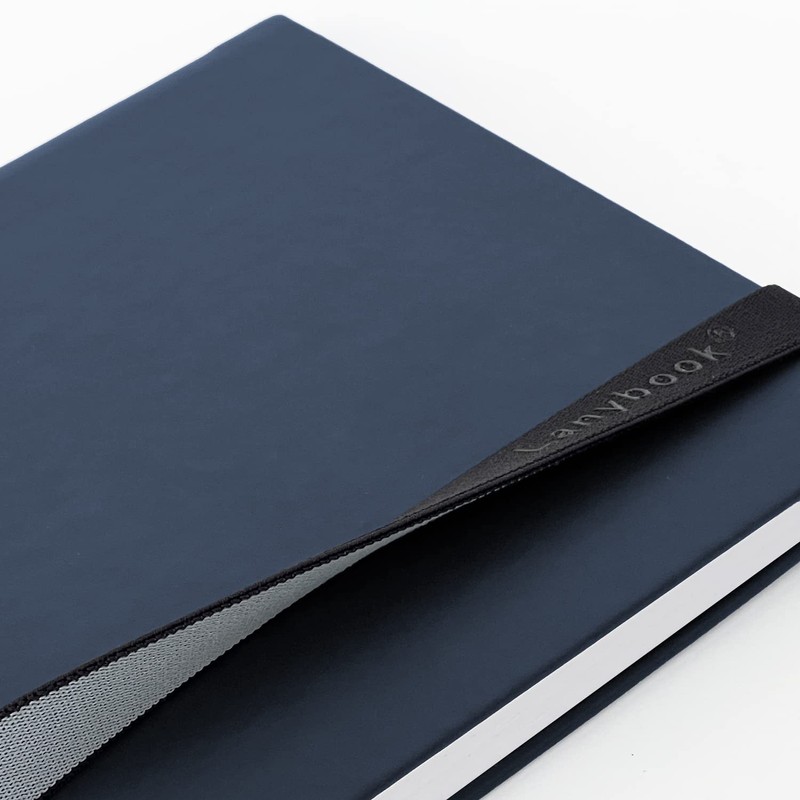 Lanybook | A5 leather notebook | in blue | chequered